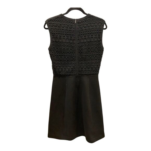 G30 Tory Burch Roberta Crochet Inset Knit Sweater Dress Career Work Sz 8 - Picture 4 of 8